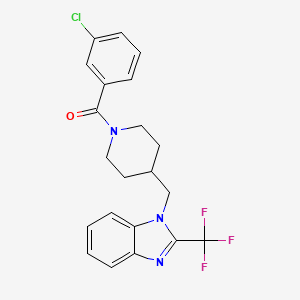 (3-chlorophenyl)(4-((2-(trifluoromethyl)-1H-benzo[d]imidazol-1-yl)methyl)piperidin-1-yl)methanone