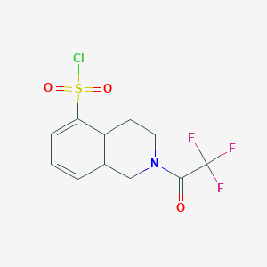 molecular formula C11H9ClF3NO3S B2693567 2-(2,2,2-三氟乙酰)-3,4-二氢-1H-异喹啉-5-磺酰氯 CAS No. 1936570-52-3