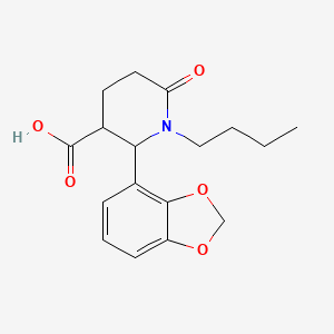 2-(1,3-Benzodioxol-4-yl)-1-butyl-6-oxo-3-piperidinecarboxylic acid