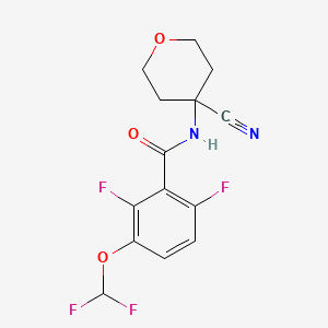 molecular formula C14H12F4N2O3 B2693574 N-(4-cyanooxan-4-yl)-3-(difluoromethoxy)-2,6-difluorobenzamide CAS No. 1444700-54-2
