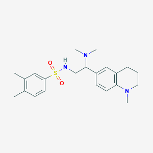 molecular formula C22H31N3O2S B2693585 N-(2-(二甲胺基)-2-(1-甲基-1,2,3,4-四氢喹啉-6-基)乙基)-3,4-二甲基苯磺酰胺 CAS No. 946342-45-6