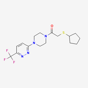 2-Cyclopentylsulfanyl-1-[4-[6-(trifluoromethyl)pyridazin-3-yl]piperazin-1-yl]ethanone