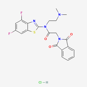 molecular formula C21H19ClF2N4O3S B2693591 N-(4,6-difluorobenzo[d]thiazol-2-yl)-N-(2-(dimethylamino)ethyl)-2-(1,3-dioxoisoindolin-2-yl)acetamide hydrochloride CAS No. 1215511-28-6