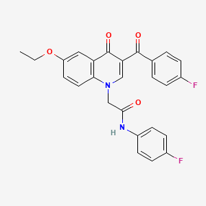 molecular formula C26H20F2N2O4 B2693598 2-(6-ethoxy-3-(4-fluorobenzoyl)-4-oxoquinolin-1(4H)-yl)-N-(4-fluorophenyl)acetamide CAS No. 895653-53-9