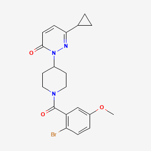 molecular formula C20H22BrN3O3 B2693612 2-[1-(2-Bromo-5-methoxybenzoyl)piperidin-4-yl]-6-cyclopropylpyridazin-3-one CAS No. 2379987-64-9