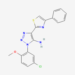 molecular formula C18H14ClN5OS B2693614 1-(5-chloro-2-methoxyphenyl)-4-(4-phenyl-1,3-thiazol-2-yl)-1H-1,2,3-triazol-5-amine CAS No. 1206992-87-1
