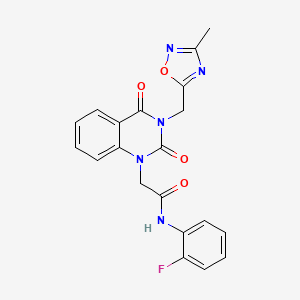 N-(2-fluorophenyl)-2-(3-((3-methyl-1,2,4-oxadiazol-5-yl)methyl)-2,4-dioxo-3,4-dihydroquinazolin-1(2H)-yl)acetamide