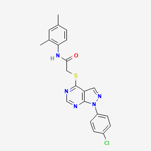 molecular formula C21H18ClN5OS B2693620 2-((1-(4-氯苯基)-1H-吡唑并[3,4-d]嘧啶-4-基)硫)-N-(2,4-二甲基苯基)乙酰胺 CAS No. 893913-32-1