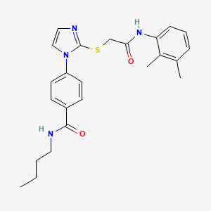 molecular formula C24H28N4O2S B2693629 N-butyl-4-(2-((2-((2,3-dimethylphenyl)amino)-2-oxoethyl)thio)-1H-imidazol-1-yl)benzamide CAS No. 1207017-23-9