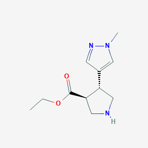 Ethyl (3S,4R)-4-(1-methylpyrazol-4-yl)pyrrolidine-3-carboxylate