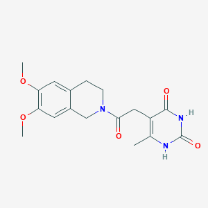 molecular formula C18H21N3O5 B2693635 5-(2-(6,7-dimethoxy-3,4-dihydroisoquinolin-2(1H)-yl)-2-oxoethyl)-6-methylpyrimidine-2,4(1H,3H)-dione CAS No. 1170009-91-2