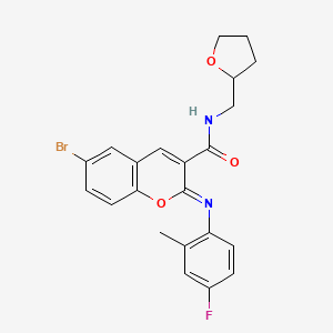 molecular formula C22H20BrFN2O3 B2693642 (2Z)-6-溴-2-[(4-氟-2-甲基苯基)亚胺]-N-(四氢呋喃-2-基甲基)-2H-香豆素-3-甲酰胺 CAS No. 1327180-42-6