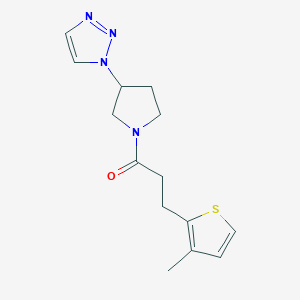 1-(3-(1H-1,2,3-triazol-1-yl)pyrrolidin-1-yl)-3-(3-methylthiophen-2-yl)propan-1-one