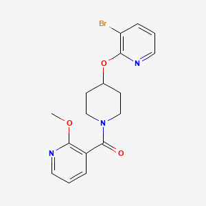 molecular formula C17H18BrN3O3 B2693652 (4-((3-Bromopyridin-2-yl)oxy)piperidin-1-yl)(2-methoxypyridin-3-yl)methanone CAS No. 1448072-25-0
