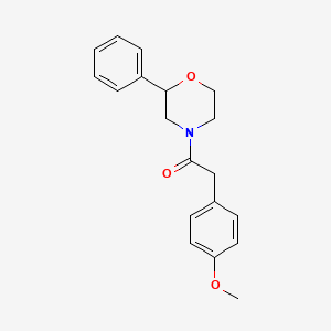 molecular formula C19H21NO3 B2693656 2-(4-甲氧基苯基)-1-(2-苯基吗啉基)乙酮 CAS No. 920149-62-8