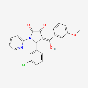 molecular formula C23H17ClN2O4 B2693658 5-(3-chlorophenyl)-3-hydroxy-4-(3-methoxybenzoyl)-1-(pyridin-2-yl)-1H-pyrrol-2(5H)-one CAS No. 618417-86-0