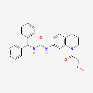 molecular formula C26H27N3O3 B2693660 1-Benzhydryl-3-(1-(2-methoxyacetyl)-1,2,3,4-tetrahydroquinolin-7-yl)urea CAS No. 1203208-77-8