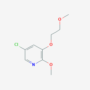 molecular formula C9H12ClNO3 B2693671 5-氯-2-甲氧基-3-(2-甲氧基乙氧基)吡啶 CAS No. 1820686-93-8