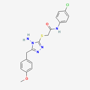 2-[[4-amino-5-[(4-methoxyphenyl)methyl]-1,2,4-triazol-3-yl]sulfanyl]-N-(4-chlorophenyl)acetamide