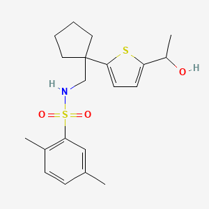 N-((1-(5-(1-hydroxyethyl)thiophen-2-yl)cyclopentyl)methyl)-2,5-dimethylbenzenesulfonamide