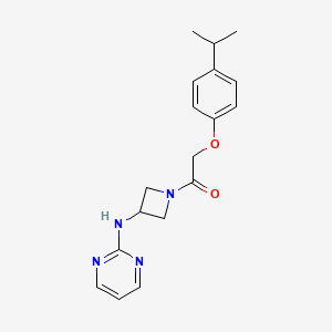 molecular formula C18H22N4O2 B2693683 2-(4-Isopropylphenoxy)-1-(3-(pyrimidin-2-ylamino)azetidin-1-yl)ethanone CAS No. 2034285-31-7