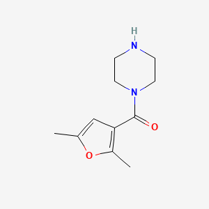 molecular formula C11H16N2O2 B2693684 1-(2,5-二甲基呋喃-3-甲酰基)哌嗪 CAS No. 953743-83-4