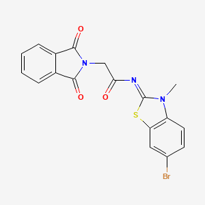 molecular formula C18H12BrN3O3S B2693686 (Z)-N-(6-溴-3-甲基苯并噻唑-2(3H)-基亚)-2-(1,3-二氧异喹啉-2-基)乙酰胺 CAS No. 391866-83-4