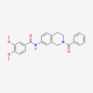 molecular formula C25H24N2O4 B2693687 N-(2-苯甲酰-1,2,3,4-四氢异喹啉-7-基)-3,4-二甲氧基苯甲酰胺 CAS No. 955672-00-1