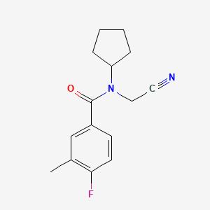 molecular formula C15H17FN2O B2693689 N-(cyanomethyl)-N-cyclopentyl-4-fluoro-3-methylbenzamide CAS No. 1355804-62-4