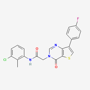 molecular formula C21H15ClFN3O2S B2693691 N-(3-chloro-2-methylphenyl)-2-[7-(4-fluorophenyl)-4-oxothieno[3,2-d]pyrimidin-3(4H)-yl]acetamide CAS No. 1207050-54-1