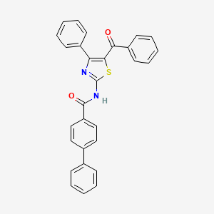 molecular formula C29H20N2O2S B2693698 N-(5-benzoyl-4-phenyl-1,3-thiazol-2-yl)-4-phenylbenzamide CAS No. 312605-92-8