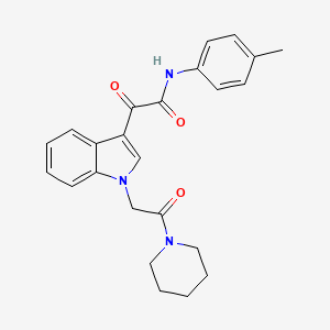 molecular formula C24H25N3O3 B2693700 N-(4-methylphenyl)-2-oxo-2-[1-(2-oxo-2-piperidin-1-ylethyl)indol-3-yl]acetamide CAS No. 872861-52-4