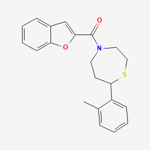 molecular formula C21H21NO2S B2693701 苯并呋喃-2-基(7-(邻甲苯)-1,4-噻杂环庚-4-基)甲酮 CAS No. 1704521-79-8