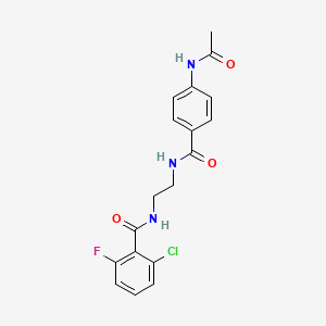 molecular formula C18H17ClFN3O3 B2693702 N-(2-(4-acetamidobenzamido)ethyl)-2-chloro-6-fluorobenzamide CAS No. 1021062-22-5