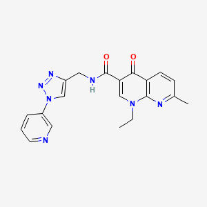 1-ethyl-7-methyl-4-oxo-N-((1-(pyridin-3-yl)-1H-1,2,3-triazol-4-yl)methyl)-1,4-dihydro-1,8-naphthyridine-3-carboxamide