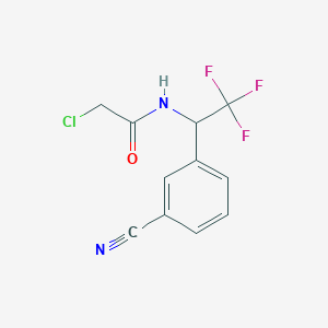 molecular formula C11H8ClF3N2O B2693716 2-Chloro-N-[1-(3-cyanophenyl)-2,2,2-trifluoroethyl]acetamide CAS No. 2411255-38-2