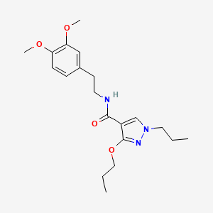 molecular formula C20H29N3O4 B2693730 N-(3,4-dimethoxyphenethyl)-3-propoxy-1-propyl-1H-pyrazole-4-carboxamide CAS No. 1013765-38-2