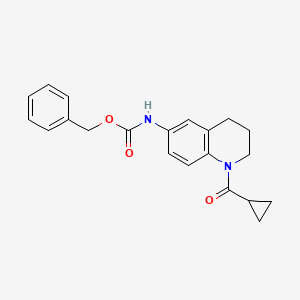 molecular formula C21H22N2O3 B2693731 Benzyl (1-(cyclopropanecarbonyl)-1,2,3,4-tetrahydroquinolin-6-yl)carbamate CAS No. 942005-64-3