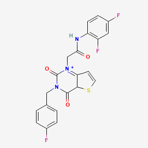 molecular formula C21H14F3N3O3S B2693749 N-(2,4-difluorophenyl)-2-{3-[(4-fluorophenyl)methyl]-2,4-dioxo-1H,2H,3H,4H-thieno[3,2-d]pyrimidin-1-yl}acetamide CAS No. 879139-46-5