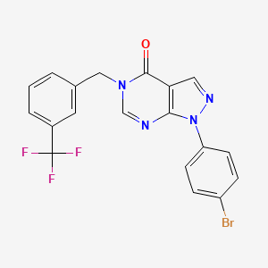 molecular formula C19H12BrF3N4O B2693752 1-(4-溴苯基)-5-(3-(三氟甲基)苯甲基)-1,5-二氢-4H-吡唑并[3,4-d]嘧啶-4-酮 CAS No. 1326818-34-1