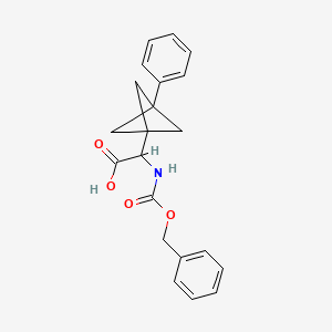 molecular formula C21H21NO4 B2693754 2-(3-Phenyl-1-bicyclo[1.1.1]pentanyl)-2-(phenylmethoxycarbonylamino)acetic acid CAS No. 2287259-78-1