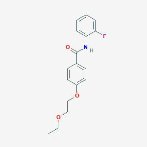 molecular formula C17H18FNO3 B269376 4-(2-ethoxyethoxy)-N-(2-fluorophenyl)benzamide 