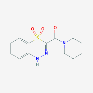 molecular formula C13H15N3O3S B2693761 3-(piperidin-1-ylcarbonyl)-1H-4,1,2-benzothiadiazine 4,4-dioxide CAS No. 178675-01-9