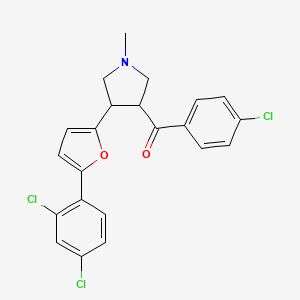 molecular formula C22H18Cl3NO2 B2693762 (4-氯苯基){4-[5-(2,4-二氯苯基)-2-呋喃基]-1-甲基四氢-1H-吡咯-3-基}甲酮 CAS No. 478050-11-2