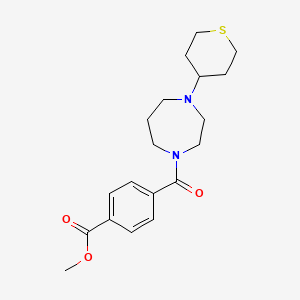 molecular formula C19H26N2O3S B2693766 Methyl 4-[4-(thian-4-yl)-1,4-diazepane-1-carbonyl]benzoate CAS No. 2310122-40-6
