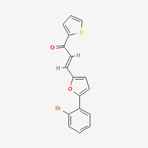 molecular formula C17H11BrO2S B2693773 (E)-3-(5-(2-bromophenyl)furan-2-yl)-1-(thiophen-2-yl)prop-2-en-1-one CAS No. 327078-21-7