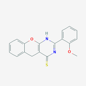 molecular formula C18H14N2O2S B2693782 2-(2-甲氧基苯基)-1,5-二氢咯色啉[2,3-d]嘧啶-4-硫酮 CAS No. 866811-64-5