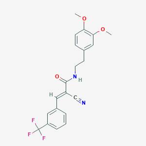 molecular formula C21H19F3N2O3 B2693784 (E)-2-氰基-N-[2-(3,4-二甲氧基苯基)乙基]-3-[3-(三氟甲基)苯基]丙-2-烯酰胺 CAS No. 852956-95-7