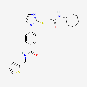 4-(2-((2-(cyclohexylamino)-2-oxoethyl)thio)-1H-imidazol-1-yl)-N-(thiophen-2-ylmethyl)benzamide