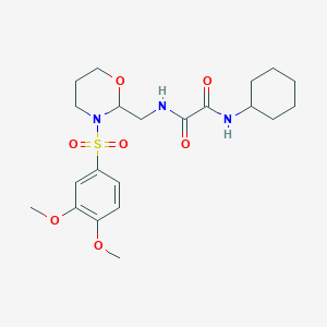 N1-cyclohexyl-N2-((3-((3,4-dimethoxyphenyl)sulfonyl)-1,3-oxazinan-2-yl)methyl)oxalamide